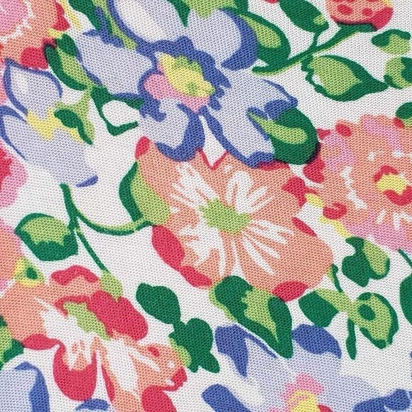 Talbots Top Shirt Women's Large Multicolor Floral 3/4 Sleeve Layered Stretch - Picture 4 of 8